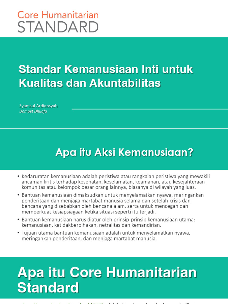 Standar Kemanusiaan Inti dan Akuntabilitas | PDF | Karier ...