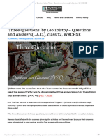 Three Questions' by Leo Tolstoy - Questions and Answers (L.A.Q.), Class 12, WBCHSE