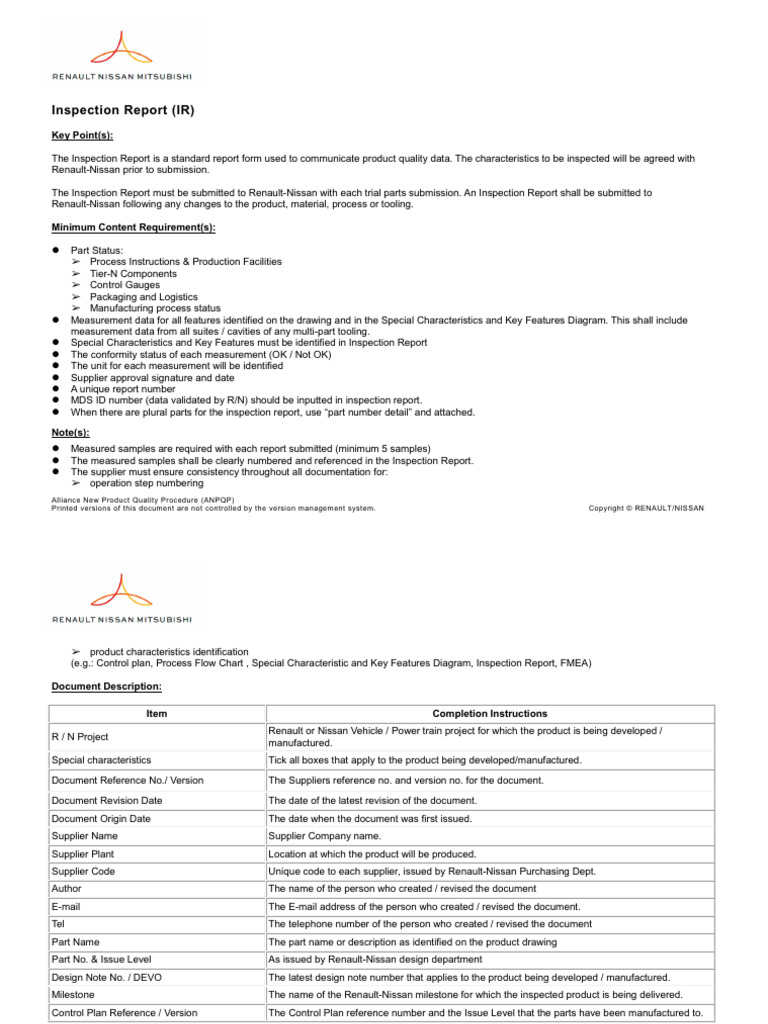 Inspection Report (IR) : Key Point(s) | Download Free PDF | Engineering ...