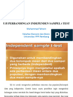 Uji Perbandingan Independen Sampel T Test