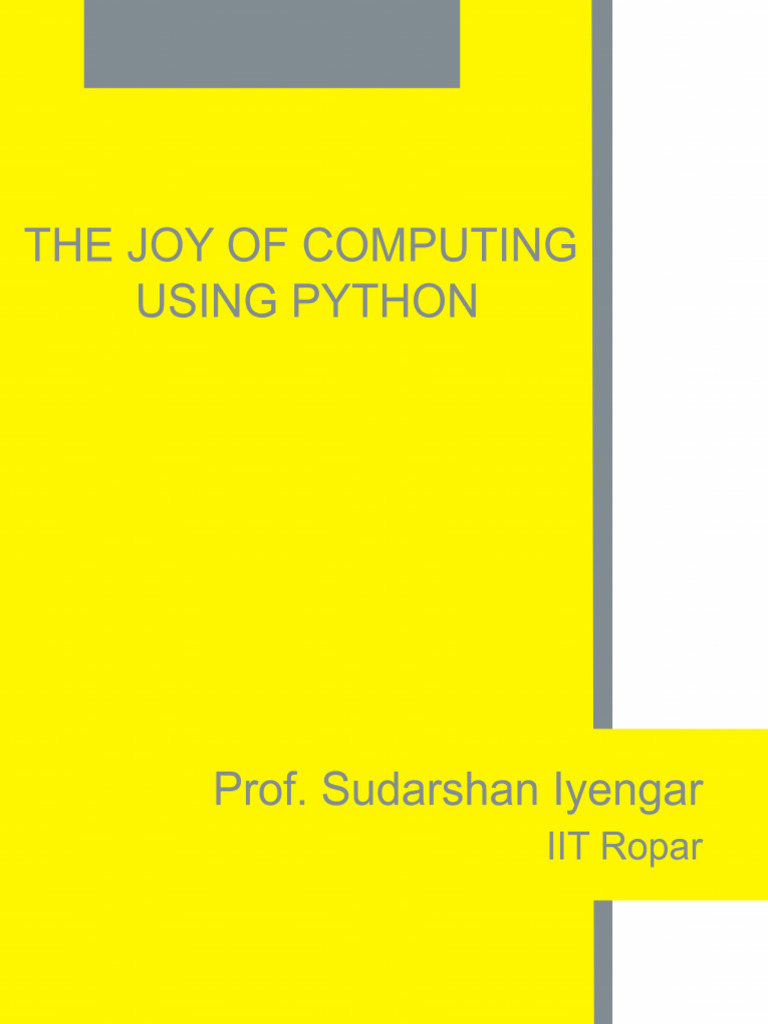 The Joy of Computing Using Python | PDF