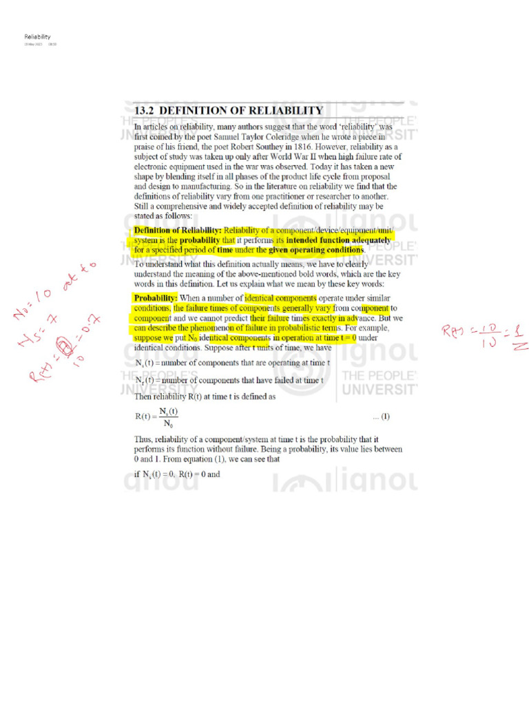 Reliability | PDF