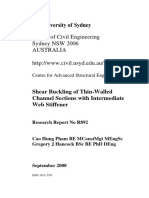 Shear Buckling of Thin-Walled Channel Sections With Intermediate Web Stiffer