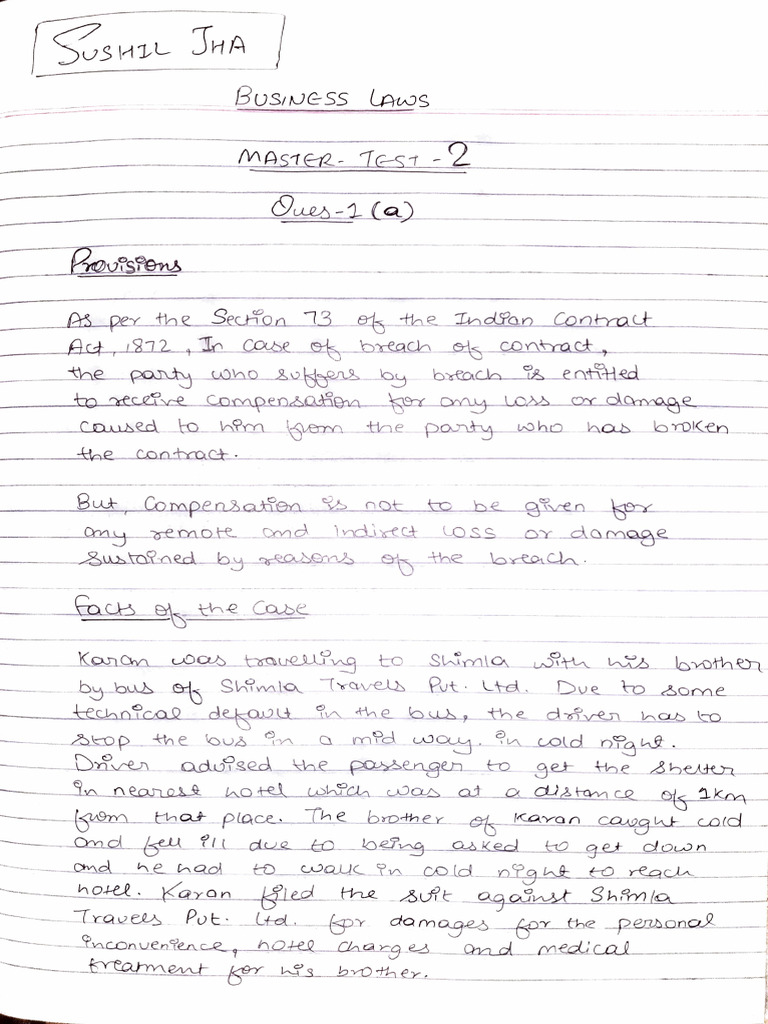 Law Master Test - 2 - Answer - 650f007cdcd1a920b6ea8d2d | PDF