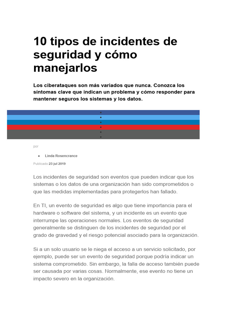 10 Tipos De Incidentes De Seguridad Y C mo Manejarlos Descargar 
