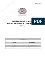 Perjanjian Pelajar Kolej Al-Quran Terengganu (KQT)