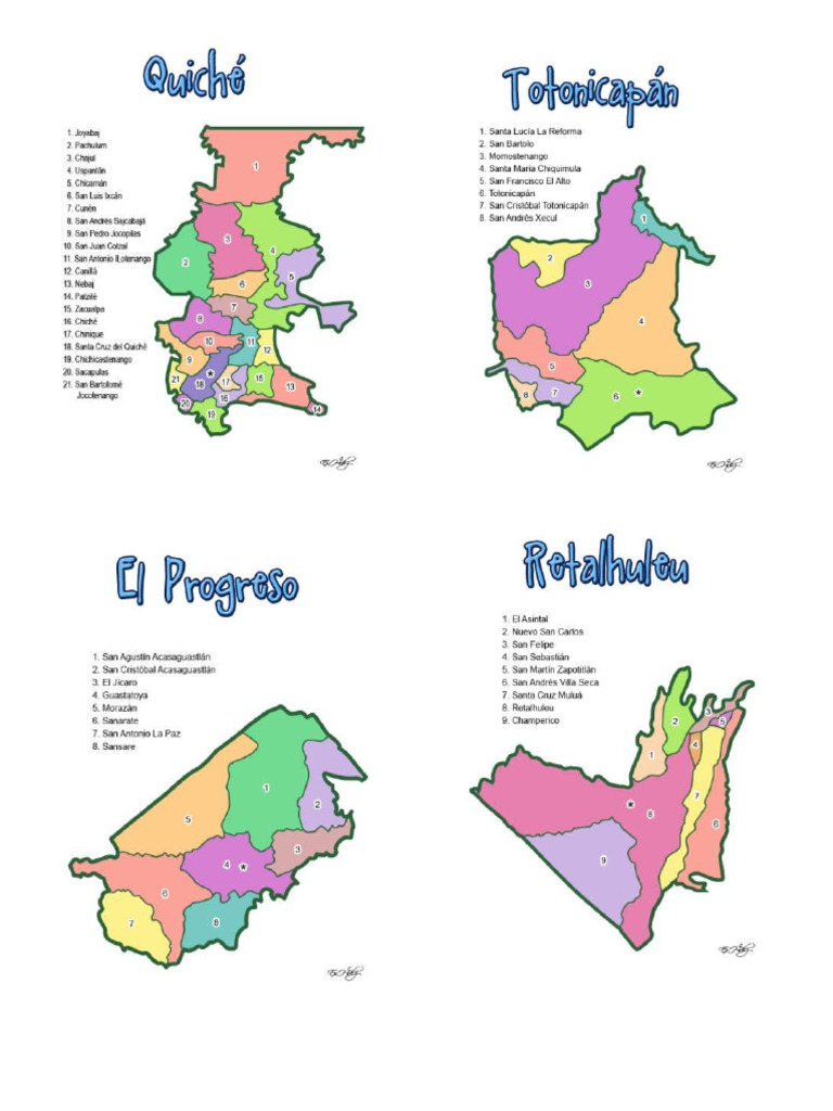 Mapas de Los Departamentos de Guatemala | PDF