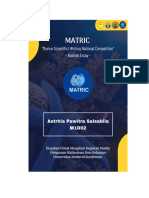 Matric M1D02 Astrhia Pawitra Salsabila Essay