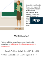 Division and Multiplication in Scientific Notation