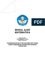 Modul Ajar Matematika: Koordinator Wilayah Kecamatan Tanon Dinas Pendidikan Kabupaten Sragen TAHUN 2022