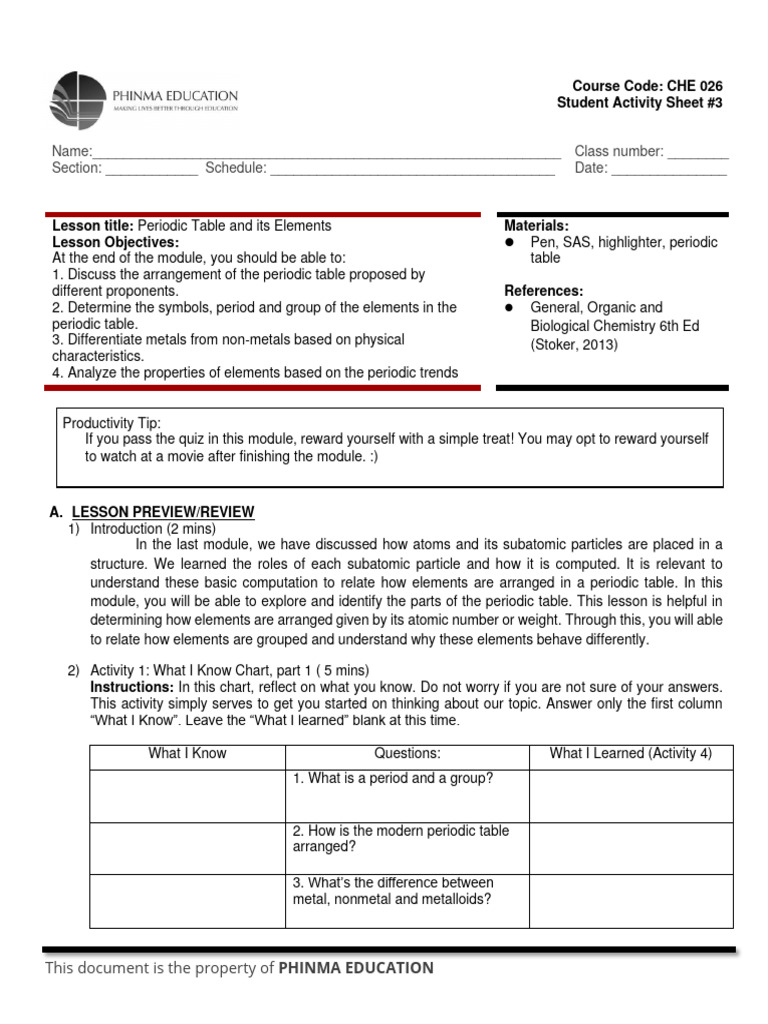 Sas 3 module 3 periodic table and its elements pdf