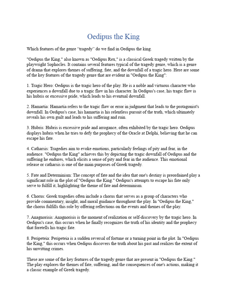 Oedipus The King | PDF | Tragedy