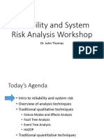 Reliability and System Risk Analysis Workshop
