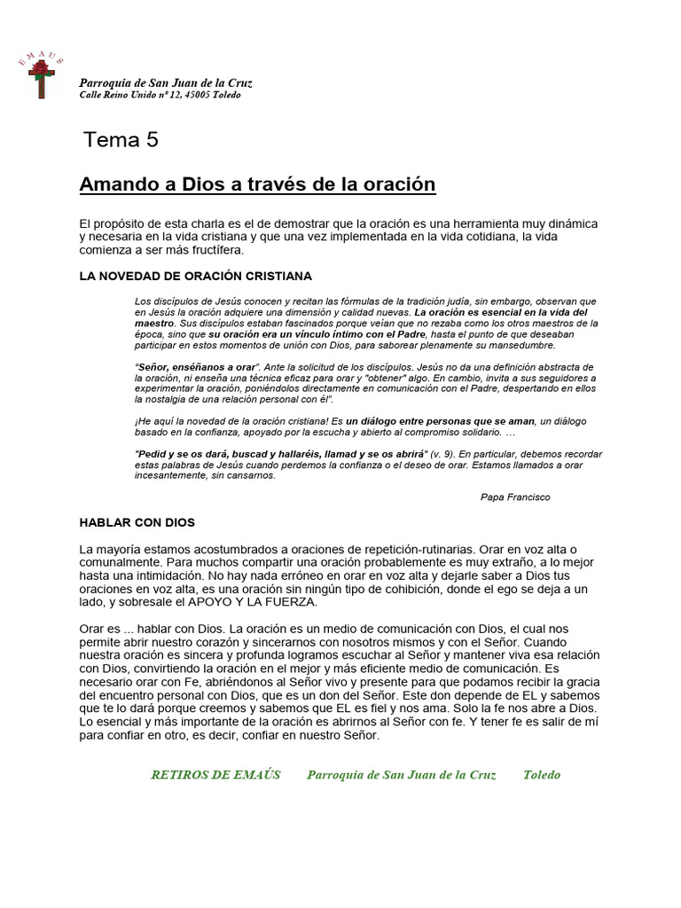 Amando a Dios a través de la oración | PDF | Oración | Jesús