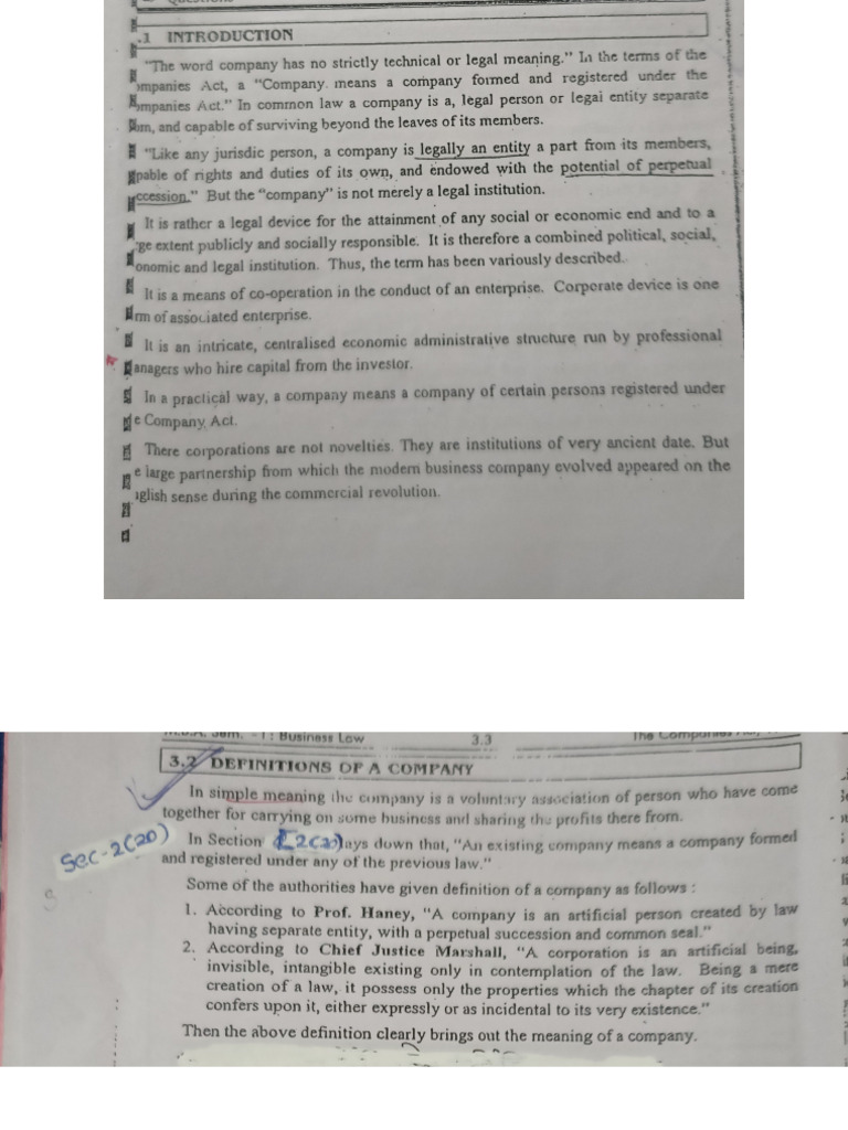 Company Law Unit1 PDF