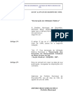 lei nº 2279 - 1999 -declaração de utilidade pública