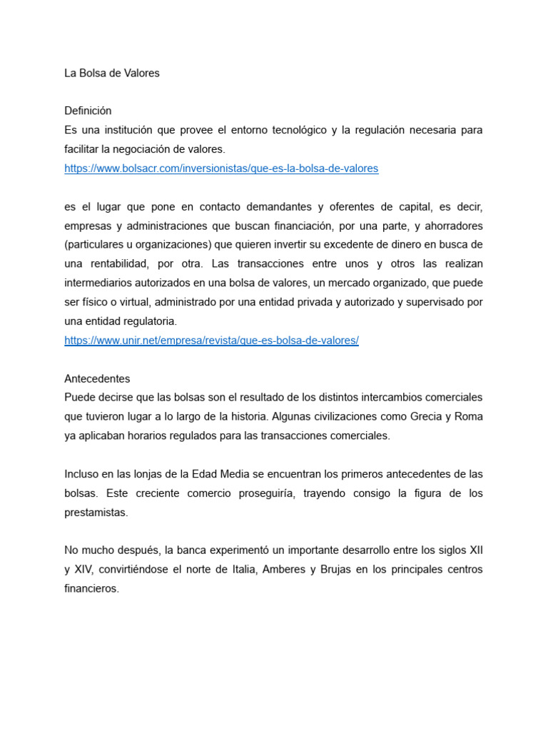 Intermediarios en el Mercado Bursátil | PDF | Bolsa | Bolsa de Valores