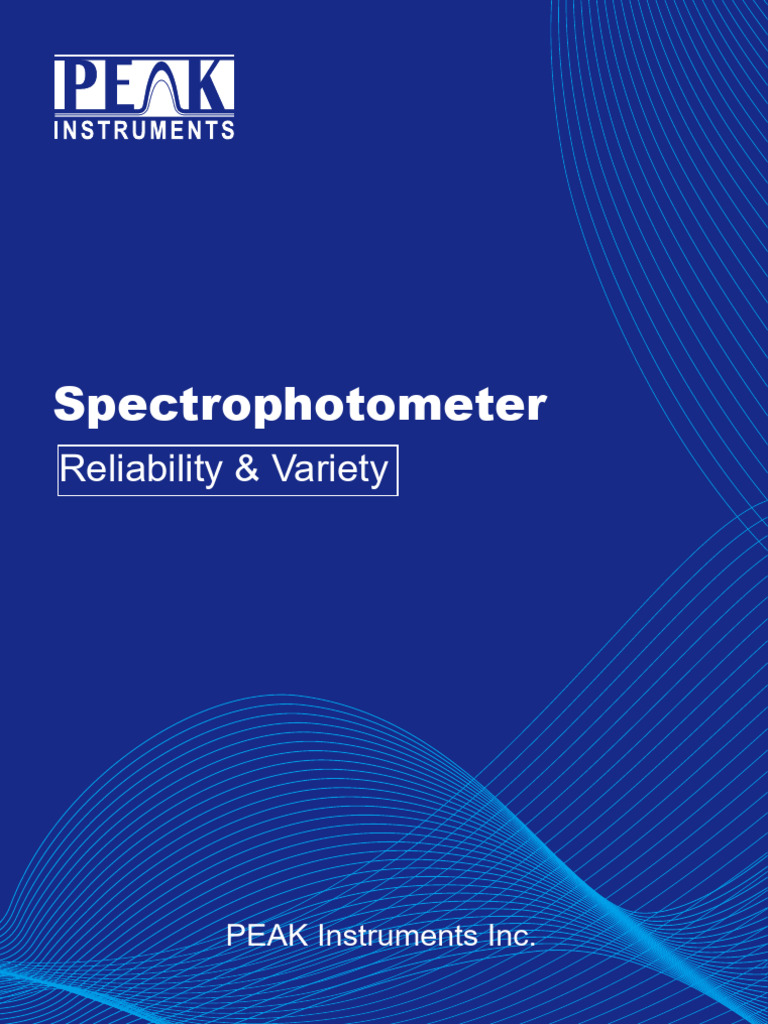 Spectrophotometer Reliability & Variety PDF Absorbance Physical