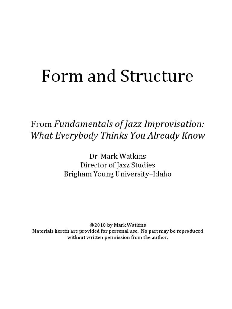 10 Form and Structure | PDF | Harmony | Blues