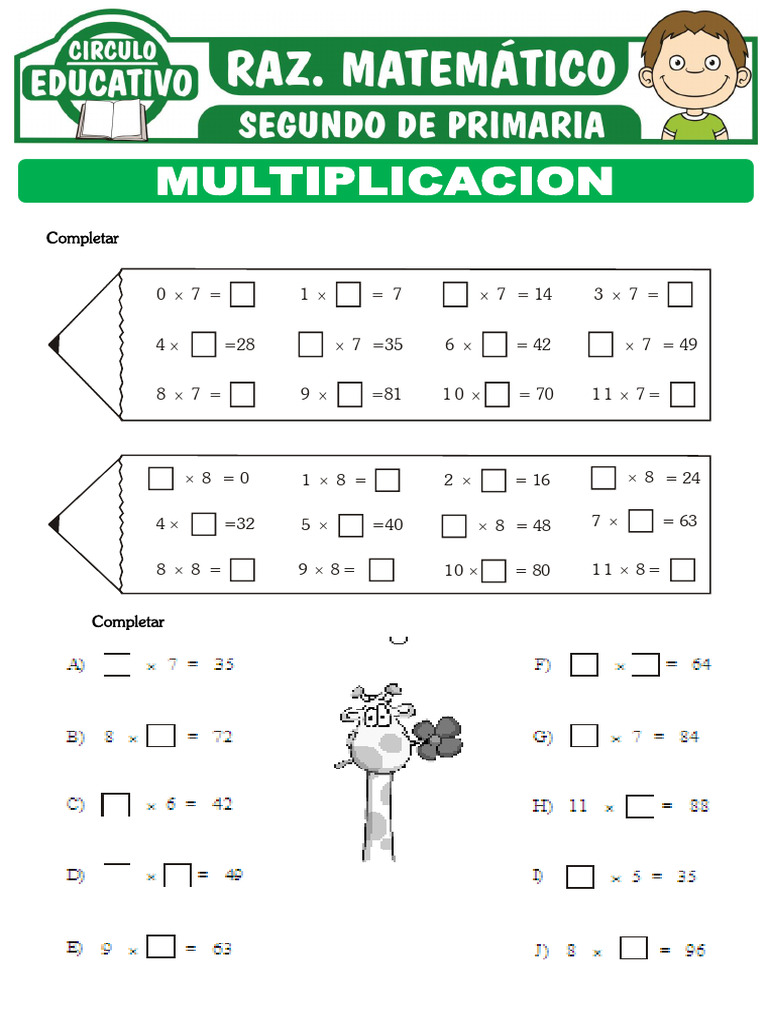 Ejercicios de Multiplicación 2° Primaria | PDF