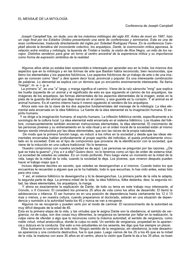 CAMPBELL, Joseph_El Mensaje de La Mitología PDF