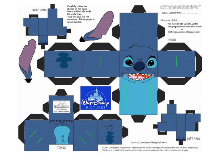 Stitch Paper Toy Paper Craft | PDF