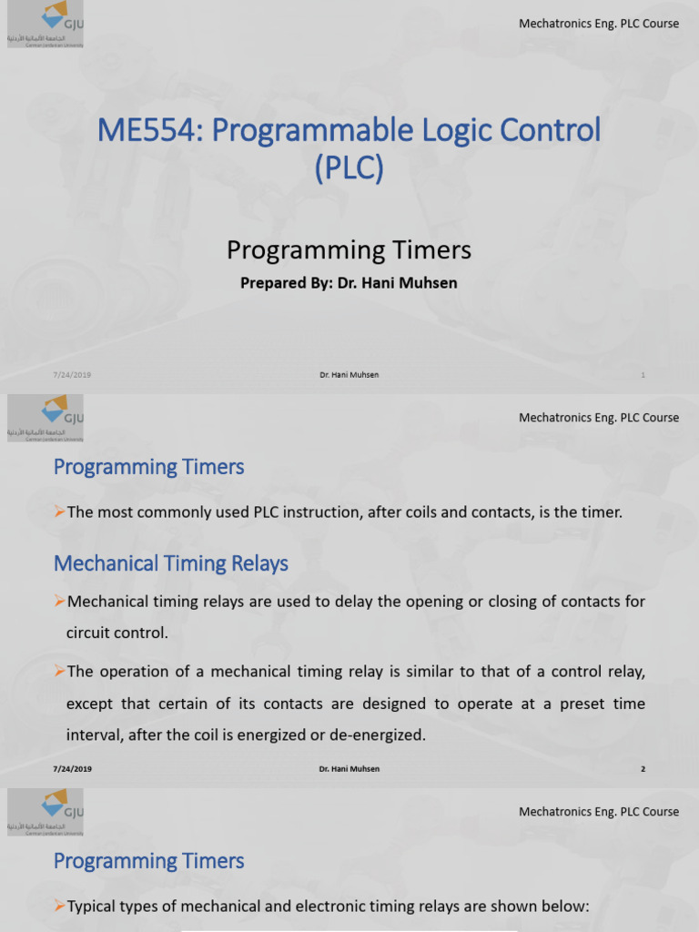 PLC Timer Programming Guide | PDF