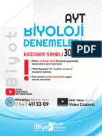 Bi̇yoti̇k Ayt Bi̇yoloji̇ Deneme 2023 Güncel Müfredat @tevokitap