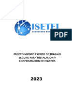 Isetel-SGSST-PR-001 PROCEDIMIENTO ESCRITO DE TRABAJO SEGURO PARA INSTALACION DE EQUIPOS