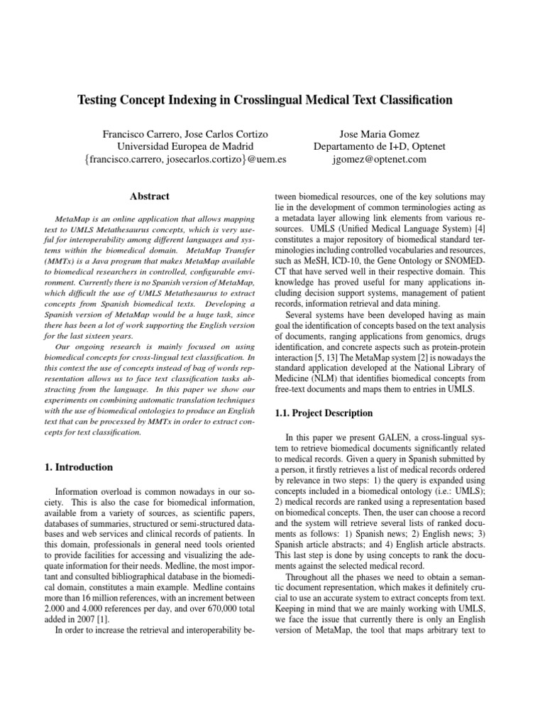 Testing Concept Indexing in Crosslingual Medical Text Classification ...