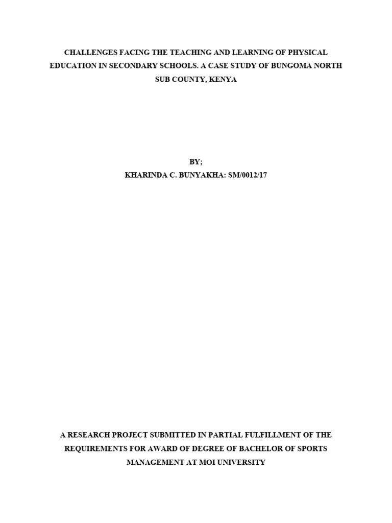 Sports Management Project... Moi University PDF