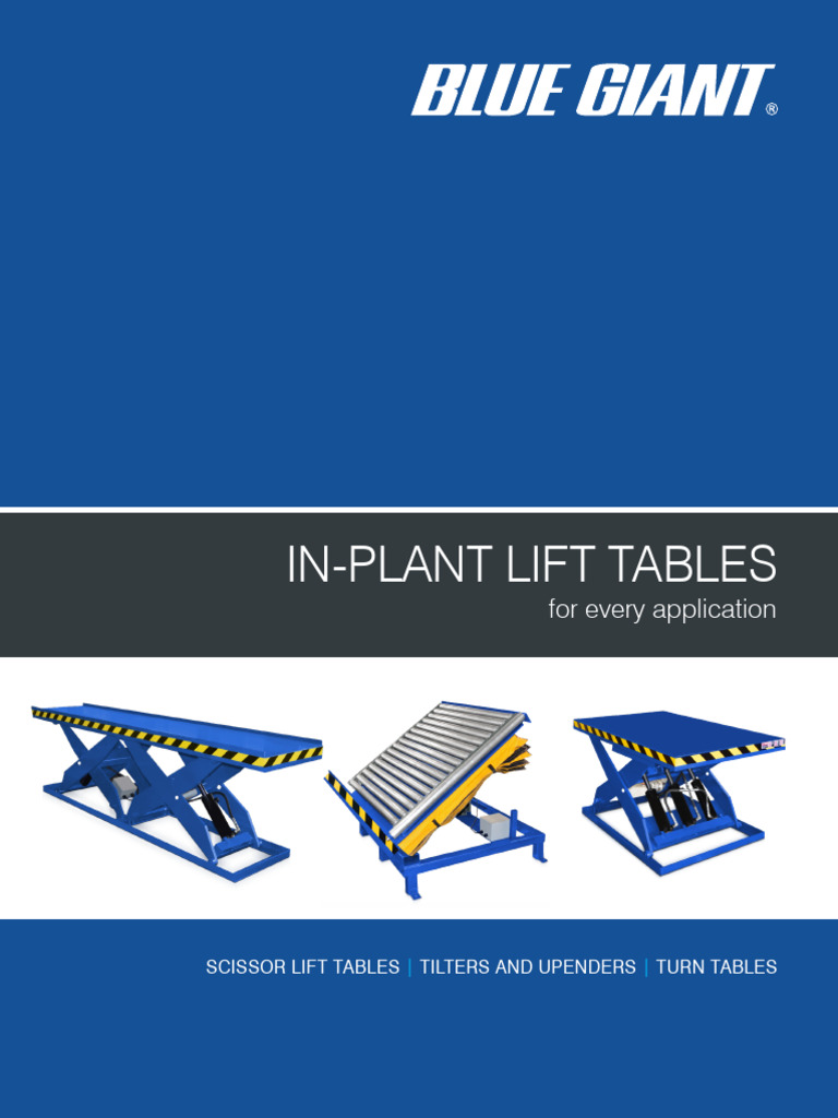 Blue Giant Scissor Lift Tables Overview | PDF | Home & Garden ...