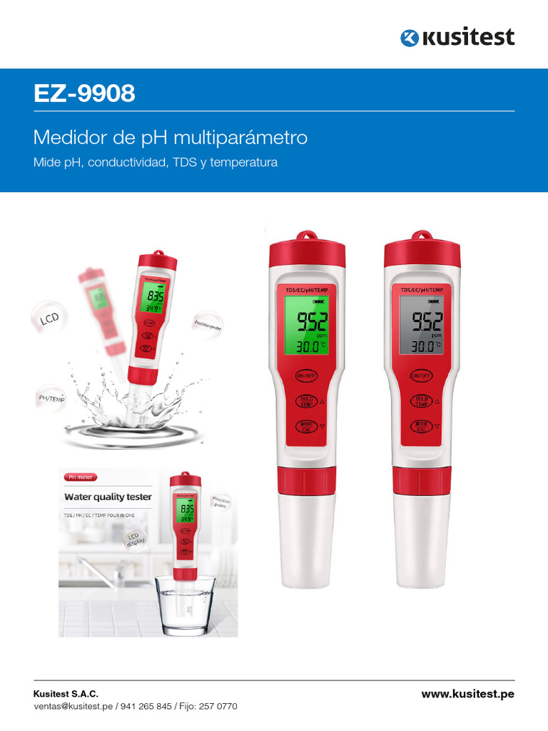 Medidor de pH y TDS EZ-9908 | PDF