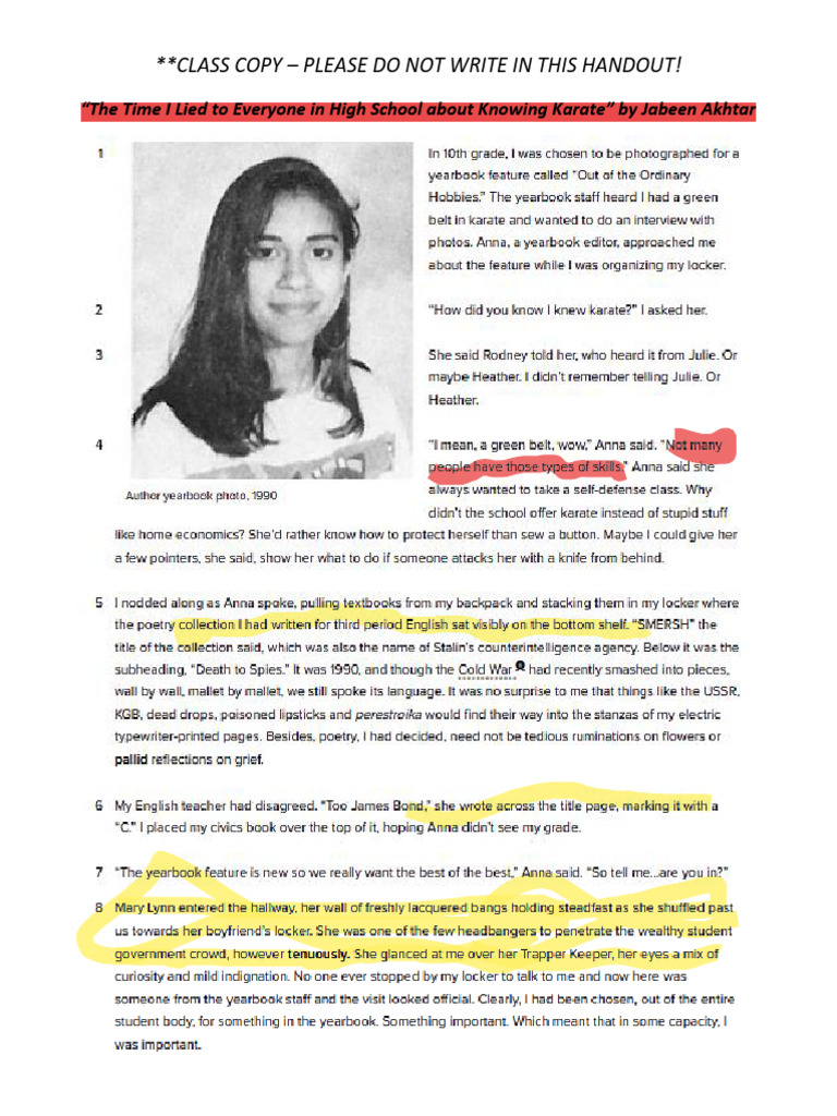 Wk 7 Why I Lied Text Class Set Pdf