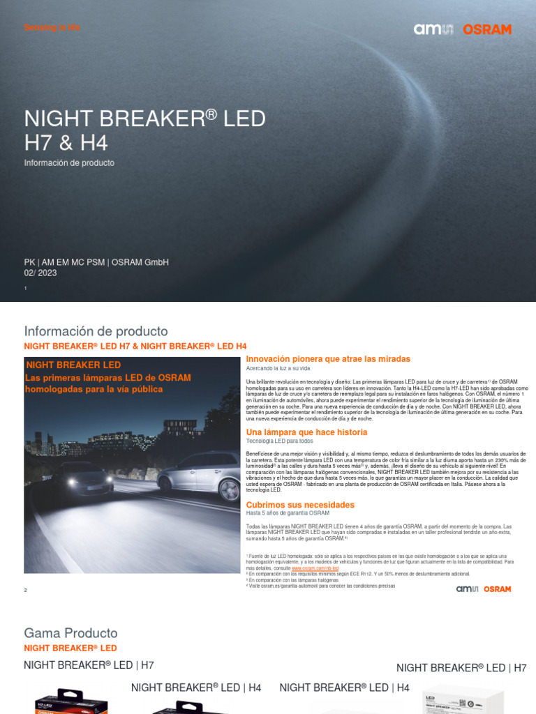 Test de las luces LED homologadas (Osram Night Breaker LED
