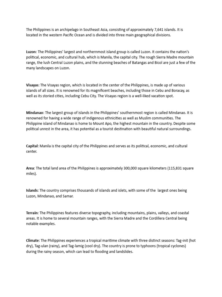 PHILIPPINES COUNTRY PROFILE visual data 2