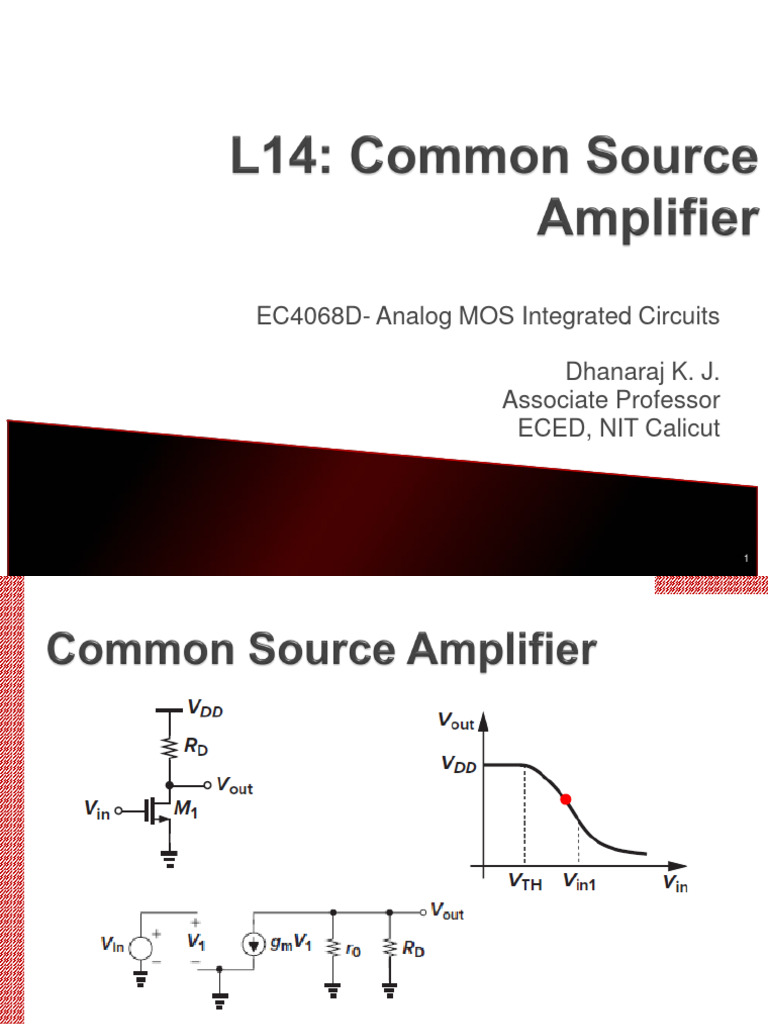EC4068DAnalog MOS Integrated Circuits Dhanaraj K. J. Associate