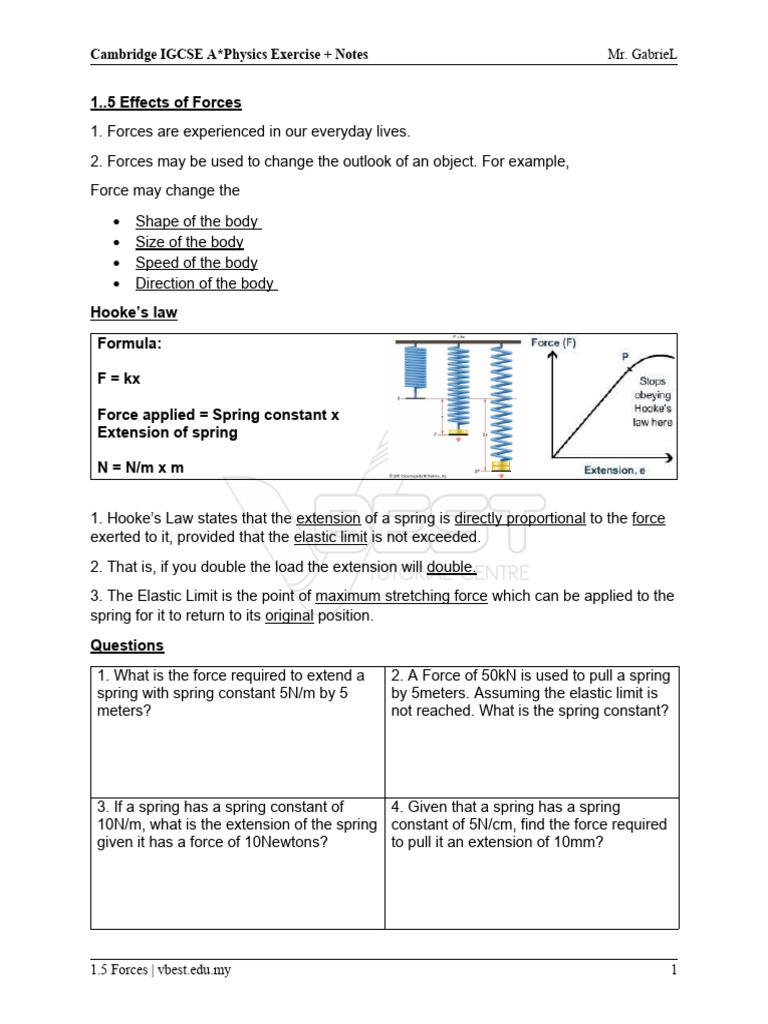 1.5 Forces | PDF