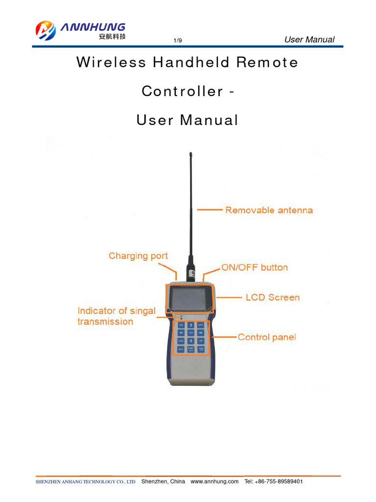 Wireless Remote Controller Manual | PDF | Rechargeable Battery ...