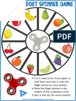 fruits vocabulary esl printable fidget spinner game for kids