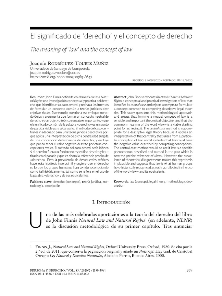 El Significado de Derecho y El Concepto de Derecho | PDF