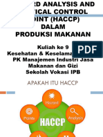 Kuliah K3 9 HACCP - Hangesti 2020