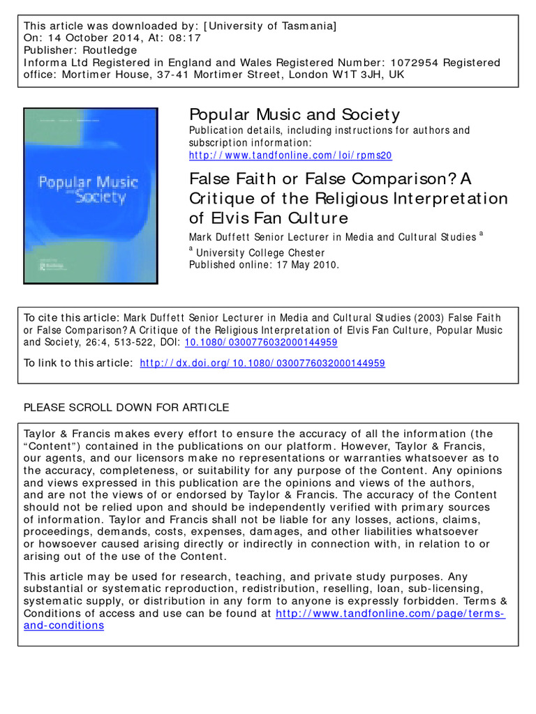 Critique of Elvis Fan Culture Religion | PDF