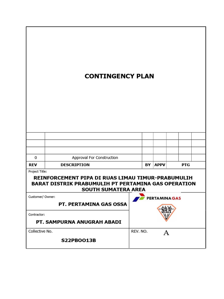 Contingency Plan Reinforcement Rev01 | PDF