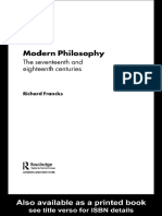 Modern Philosophy The Seventeenth and Eighteenth Centuries by Richard Francks