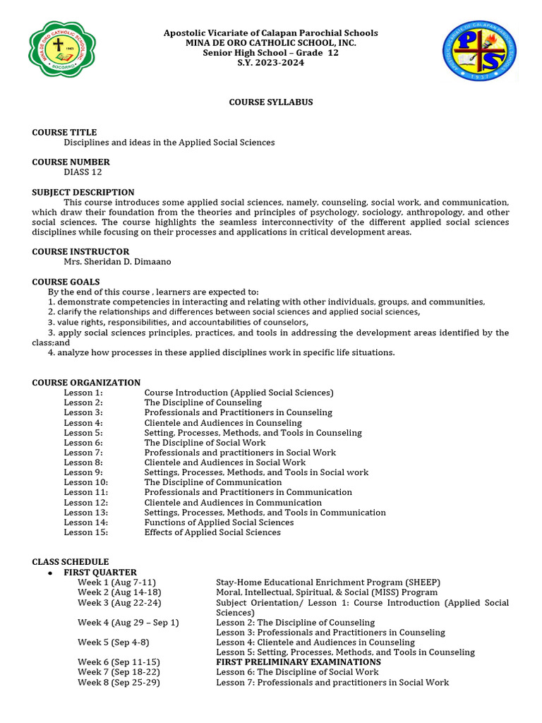 Syllabus SHS Template PDF