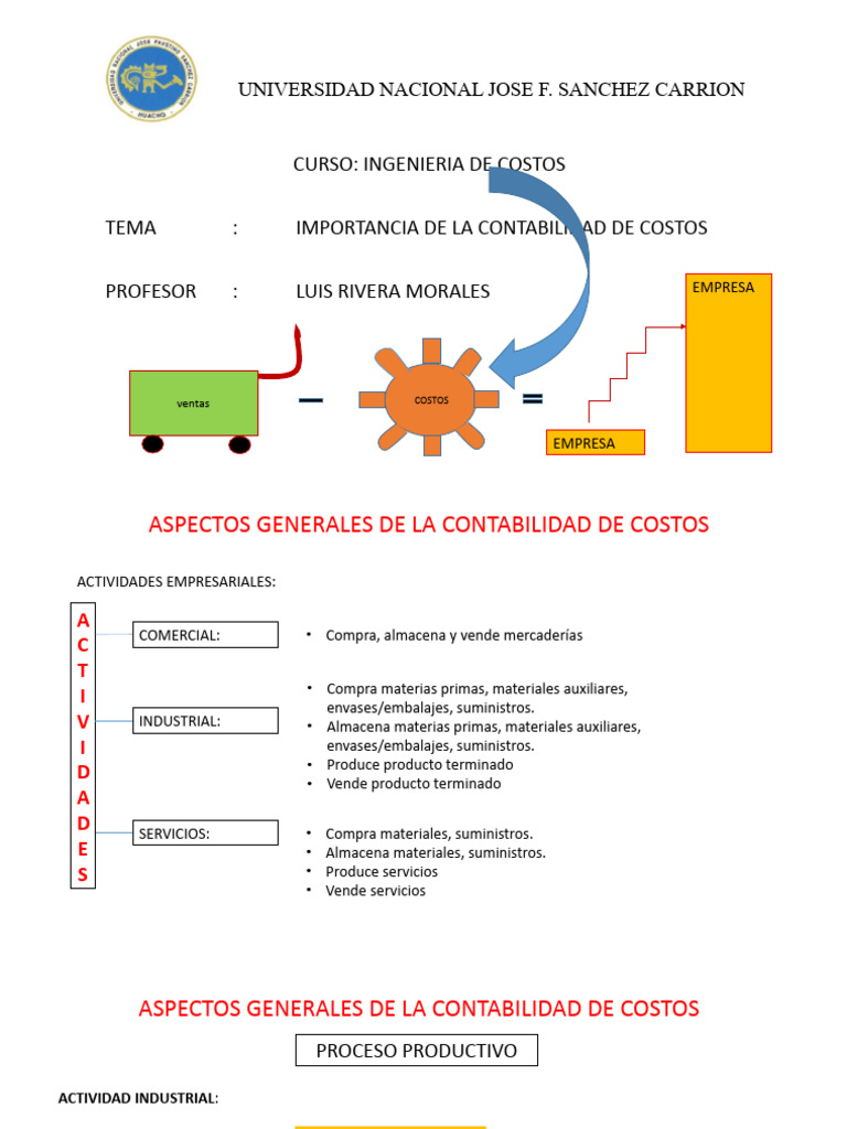 SESION 2. Importancia de La Contabilidad de Costos | PDF