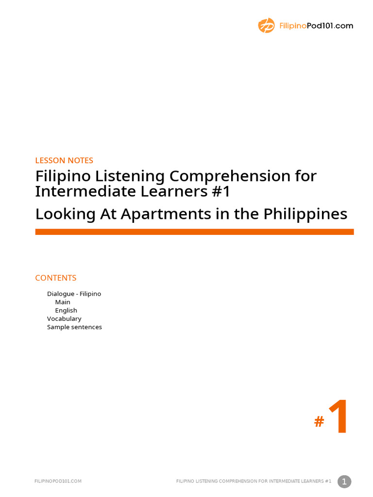 Apartment Viewing Dialogue in Filipino | PDF