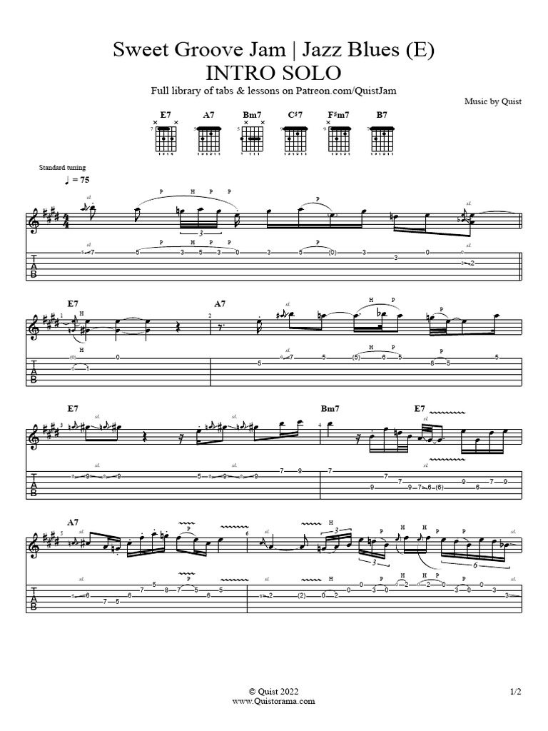 Jazz Blues Guitar Tabs & Lessons | PDF