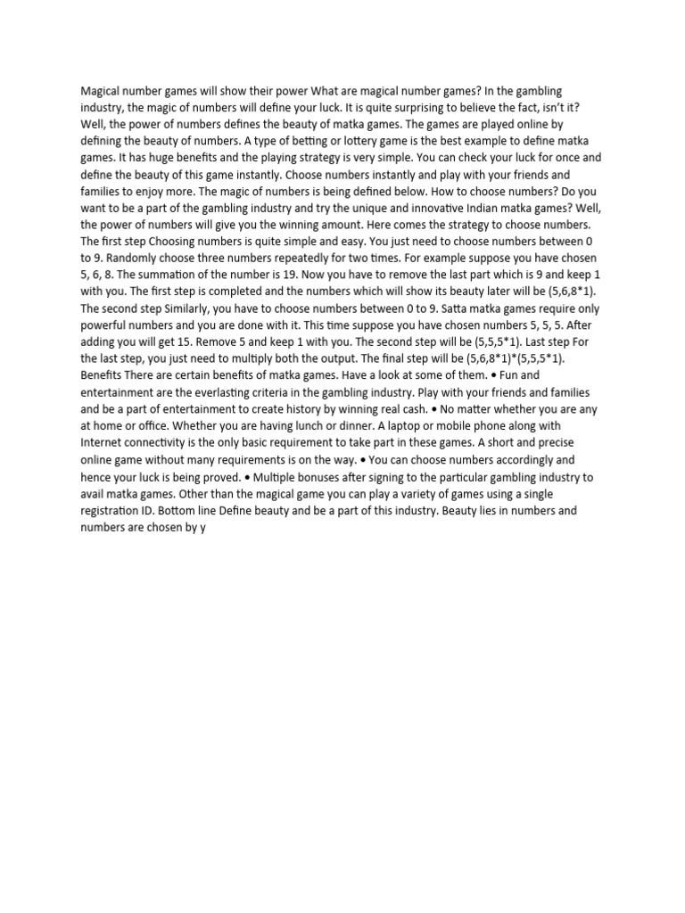 Play Raj 3: Mastering Matka Games | PDF